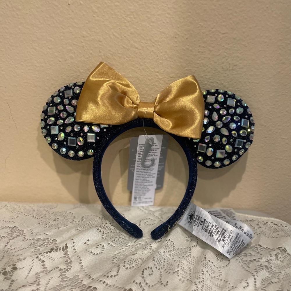 Disney Parks Navy Sparkle Jeweled Headband, NWT